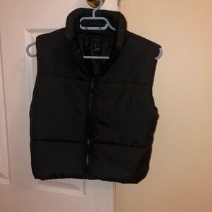 Cropped vest, black, small